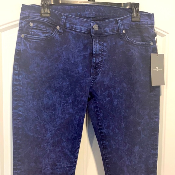 7 for all mankind skinny dark blue acids wash jeans. - Picture 1 of 8